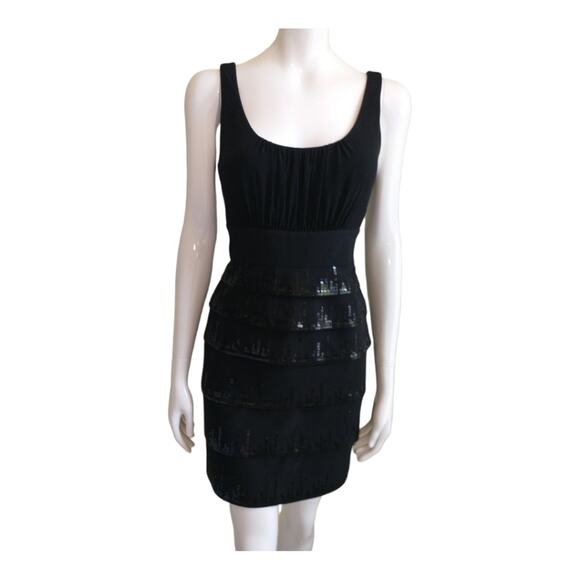 Laundry by Shelli Segal Cocktail Dress Wmn's Sz 8 Black Sequined Sleeveless - Picture 6 of 14